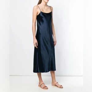 Vince Navy Satin Slip Dress